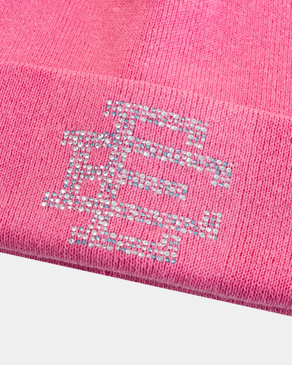 EE Swarovski Beanie Hat Pink