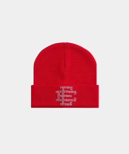 EE Swarovski Beanie Hat Red