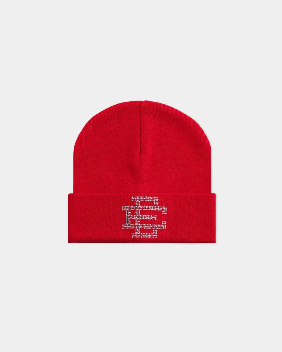 EE Swarovski Beanie Hat Red